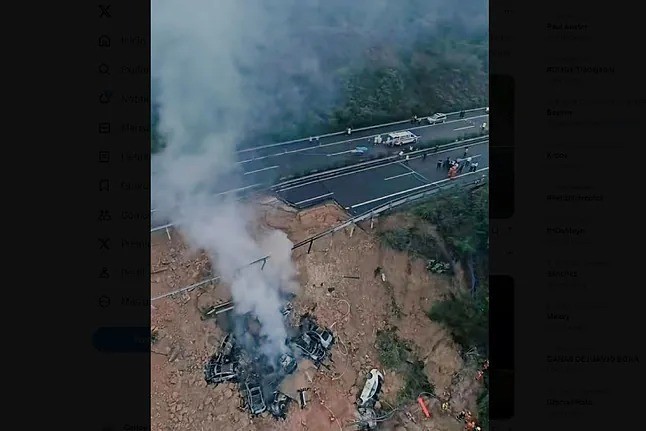 Se hundió una carretera en el sur de China dejó como saldo al menos 48 muertos y 30 heridos