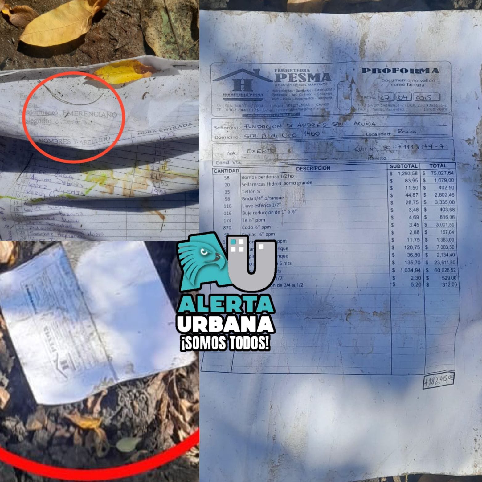Caso Cecilia: Alerta Urbana halló en la calle documentos vinculados a la Fundación Sául Acuña que desaparecieron minutos después