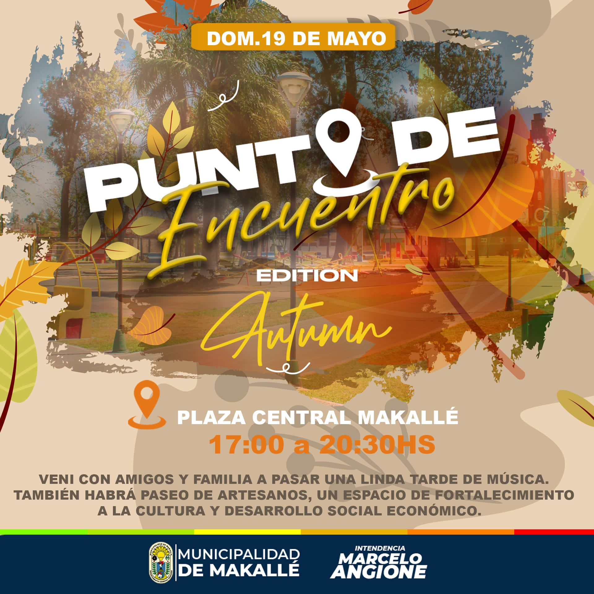 La Municipalidad de Presidencia de la Plaza organiza un domingo de feria y música en vivo en la plaza  central