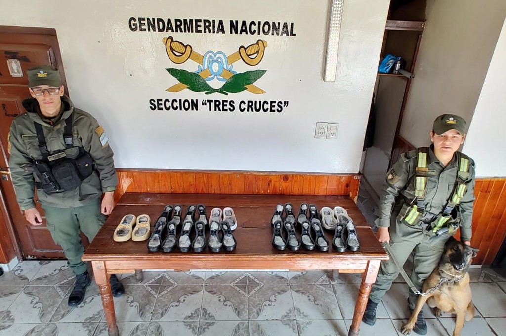 Gendarmería incautó en Jujuy cocaína oculta en suelas de zapatillas en un operativo de control 