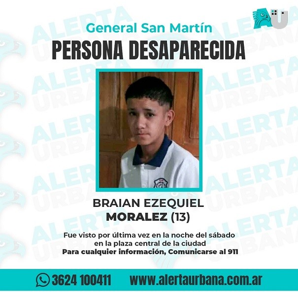 Activan protocolo de búsqueda para un chico de 13 años en San Martín