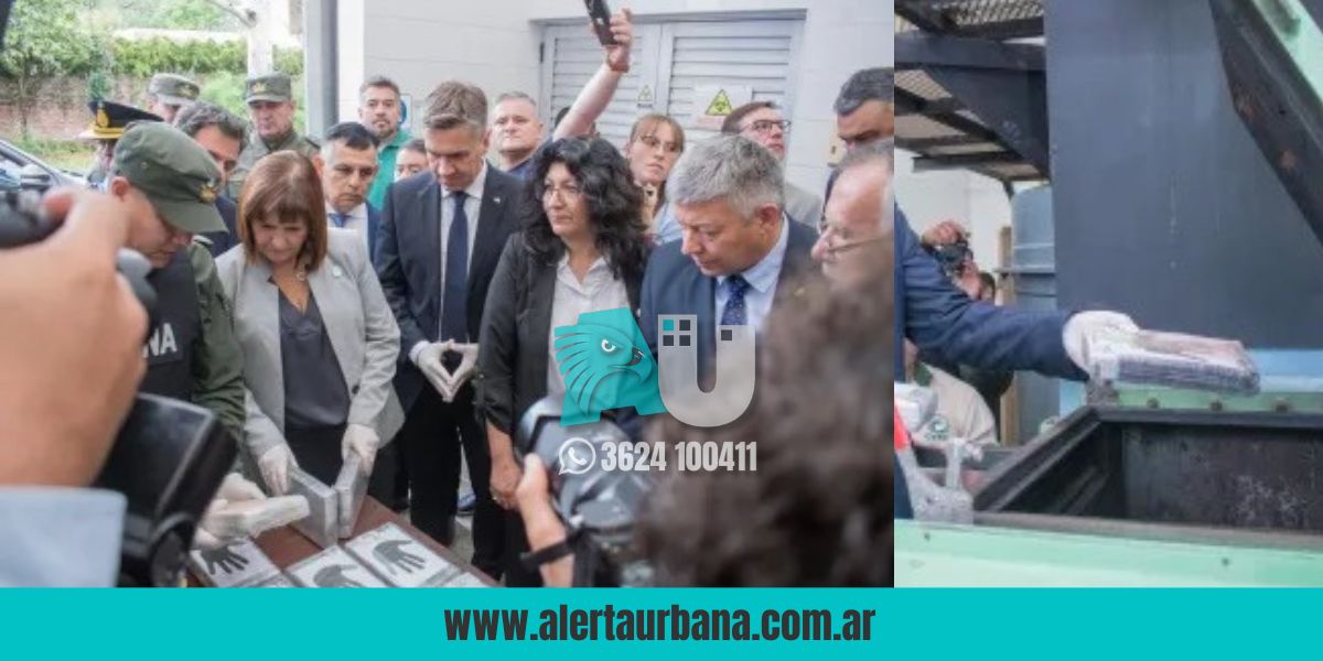 Queman 100 kilos de cocaína secuestrada y llega Bullrich para jornadas contra el narcotráfico
