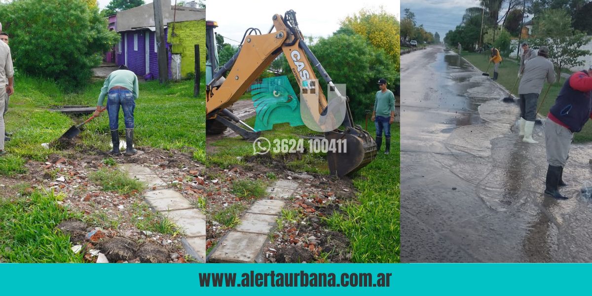 El municipio de Presidencia de la Plaza intensifica trabajos para mejorar el escurrimiento del agua tras el temporal
