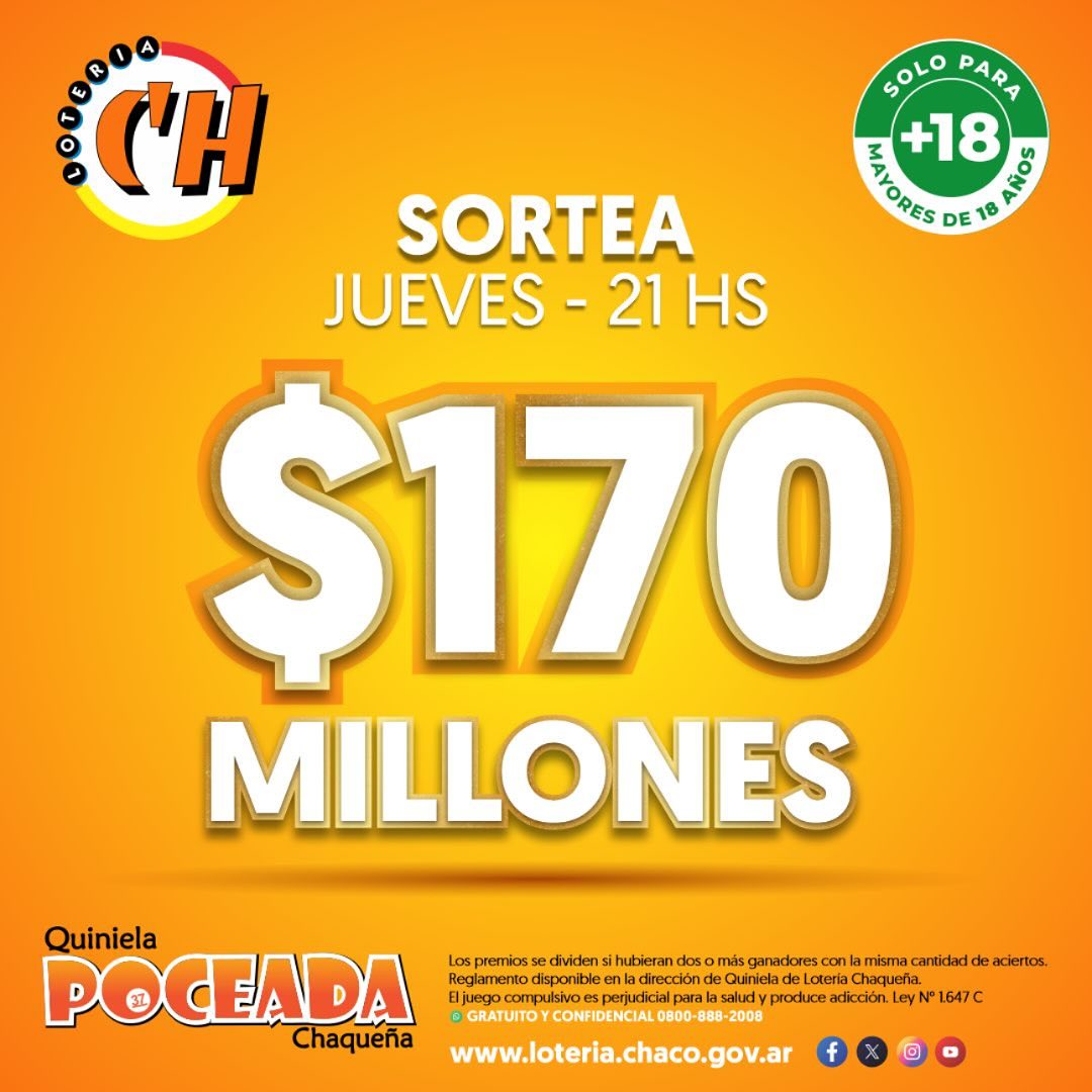 ¿Te sirve? La Poceada sortea este jueves un premio de $ 170 millones