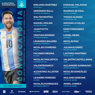 Scaloni dio la prelista de la Selección Argentina para los partidos ante Chile y Colombia 