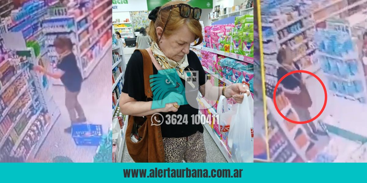   Filman a quien sería la exfiscal Luppi escondiendo productos en su bolso dentro de una farmacia