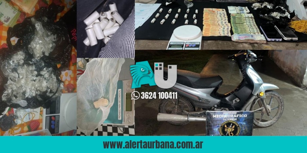Operativos antidroga en Sáenz Peña: tres allanamientos, cocaína secuestrada y dos personas detenidas 