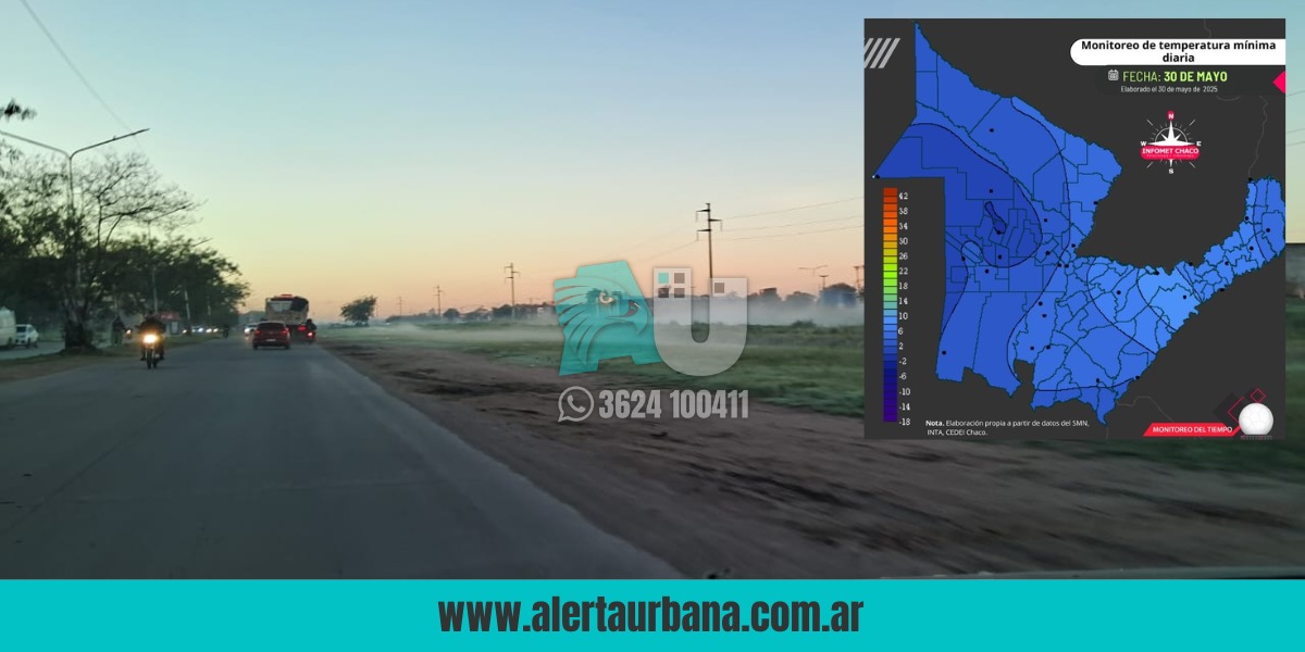 Sáenz Peña, la ciudad más fría del Chaco este viernes 
