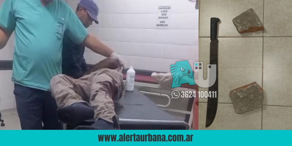 Noche de locura en Sáenz Peña: Atacó a policías con un machete, lo redujeron y quedó internado