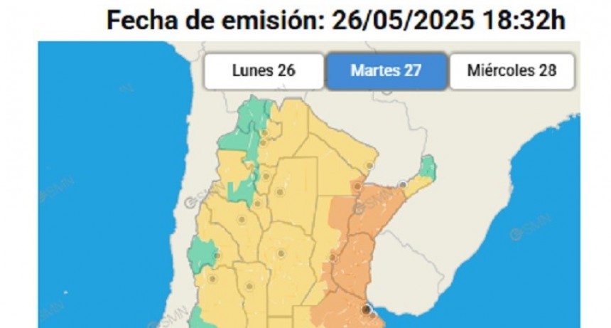 Rigen alertas amarillo y naranja por lluvias en el Chaco para este martes