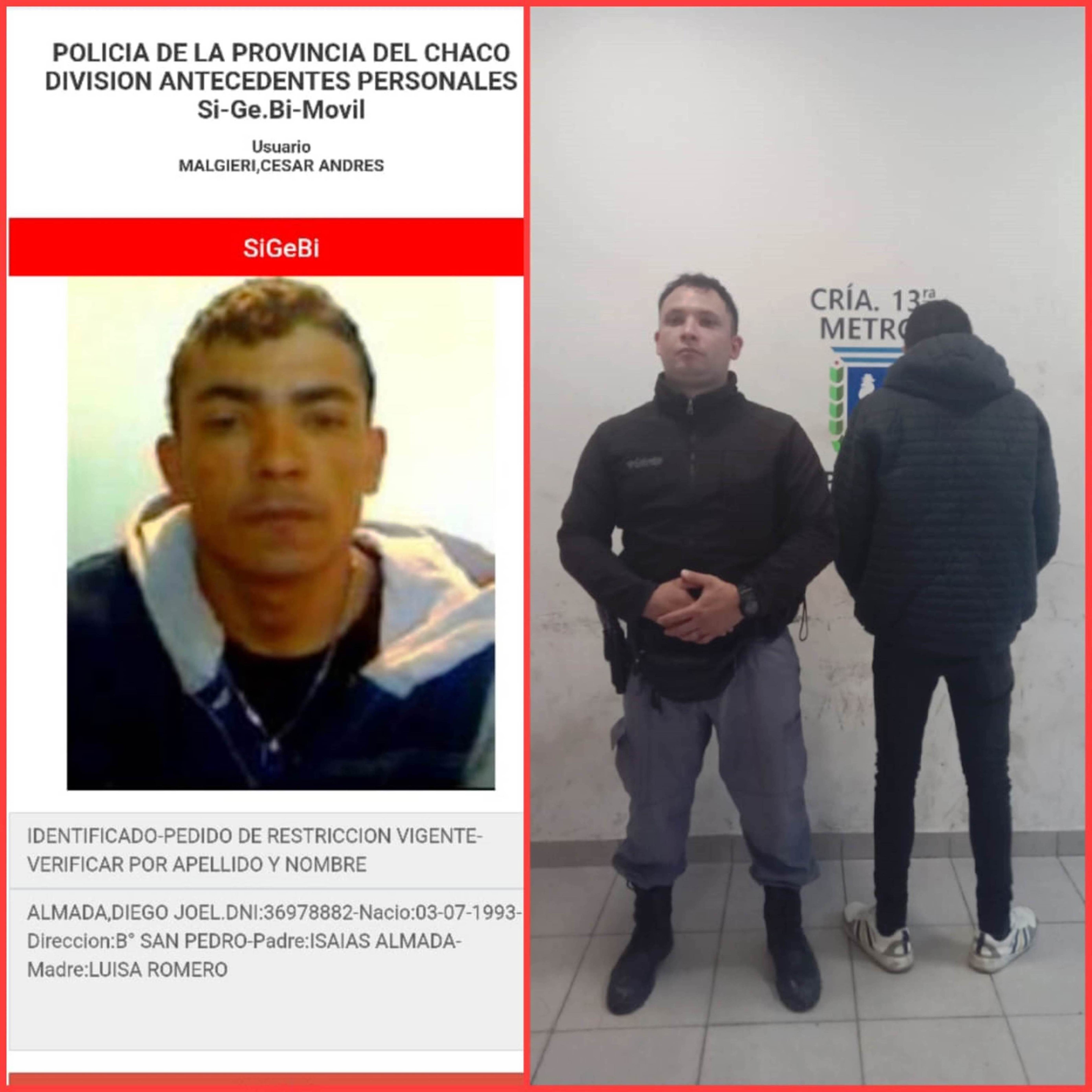 Capturan en la colectora de la ruta 16 a hombre requerido por robo agravado a mano armada