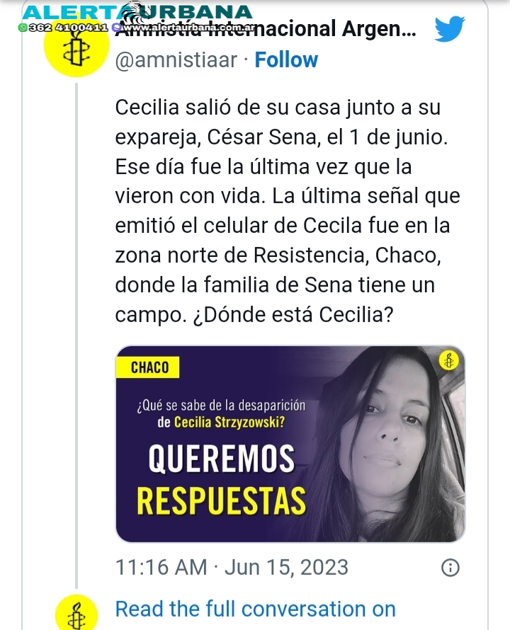 Desaparici n de Cecilia Strzyzowski el reclamo de Amnist a