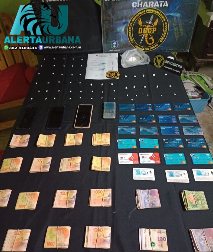 Charata: desbaratan búnkers de drogas que retenían tarjetas de débito como 