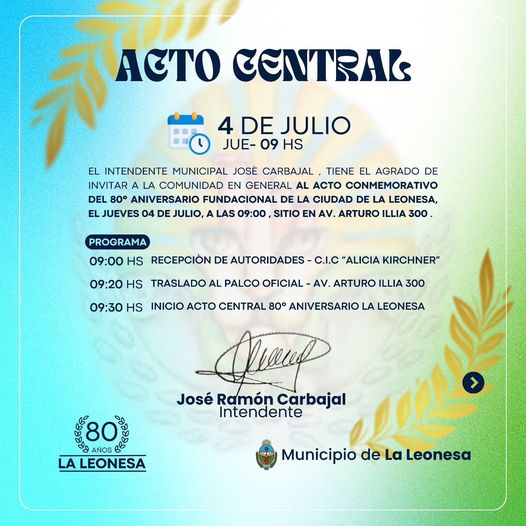 El municipio de La Leonesa se prepara para celebrar el 80° aniversario de la localidad