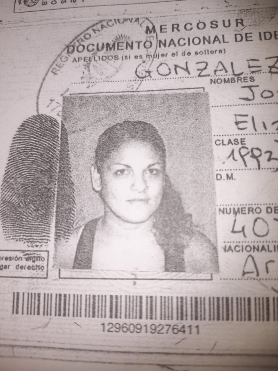 Las manos de Johana Elizabeth González estaban en una de las bolsas y permitieron identificarla