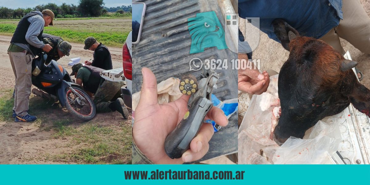Detienen a tres hombres por abigeato en El Palmar: incautan carne, armas y herramientas