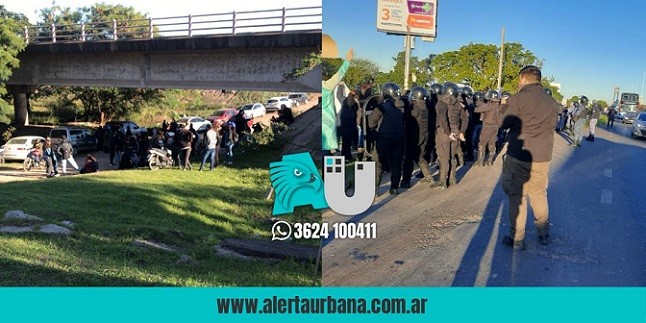 Como en otros puntos del país, también apoyaron a Cristina Fernández cerca del puente Belgrano