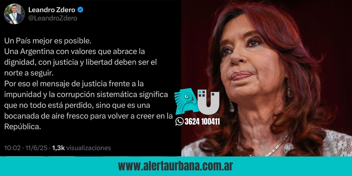 “No todo está perdido frente la corrupción”, dijo Zdero tras la condena a Cristina