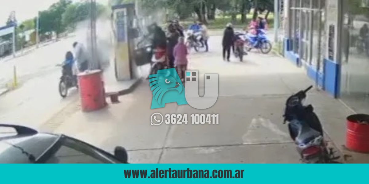 Tremendo susto en Bermejito: explotó un surtidor mientras cargaban nafta 