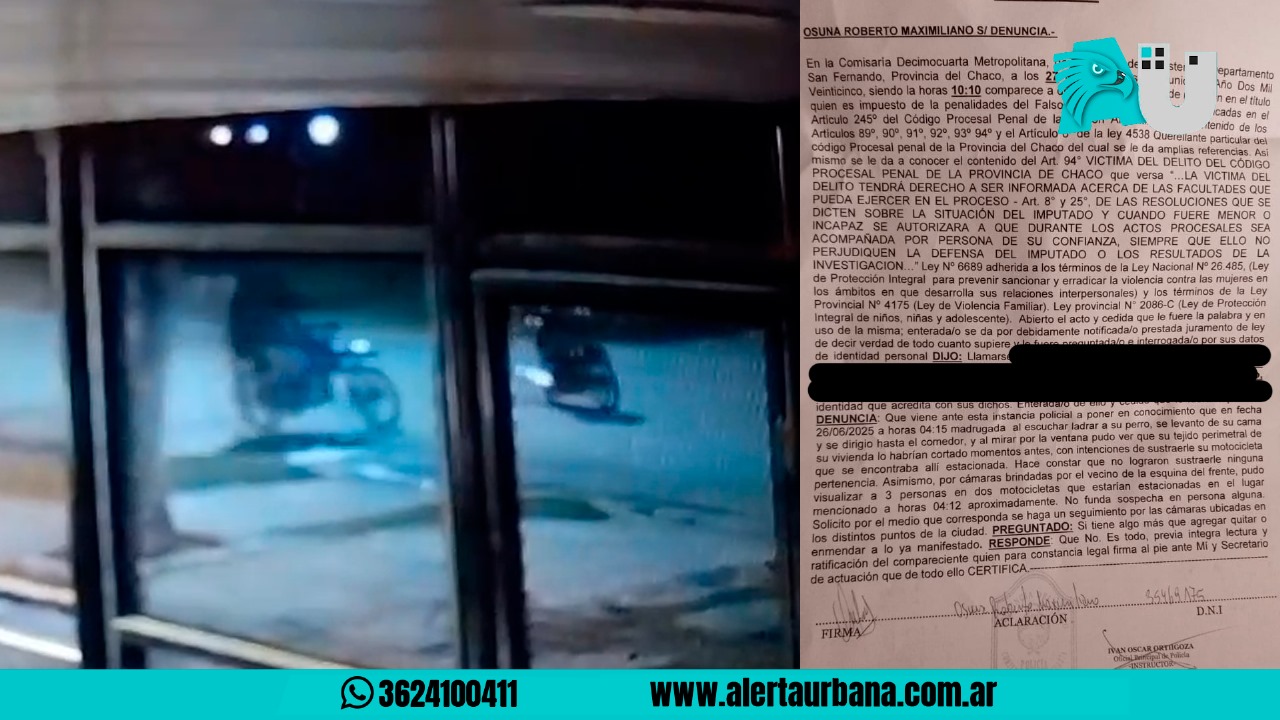 VIDEO: le robaron la moto de su casa y pide colaboración para identificar a los delincuentes