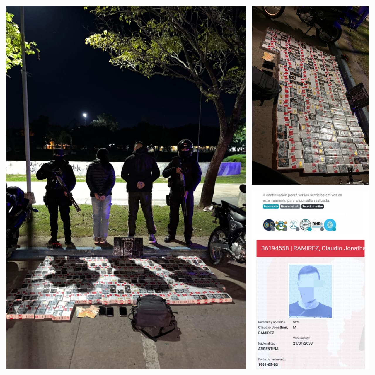 Caen en Resistencia dos correntinos con un cargamento de cigarrillos ilegales 