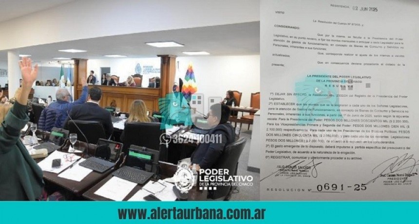 Chaco. Provincia pobre con representantes caros. $ 2.000.000 para gastos 