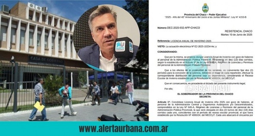 Zdero definió los dos turnos de licencia de invierno para empleados públicos