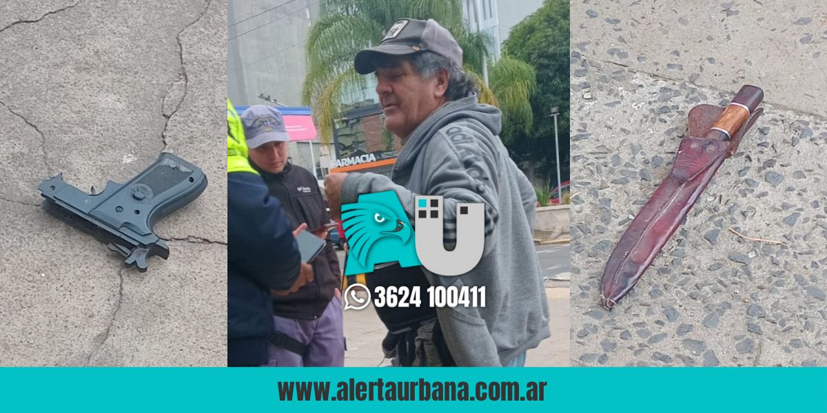 Insólito incidente en el centro: quería pedir un UBER, pero estaba armado