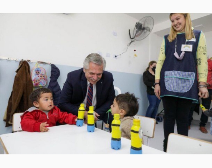 El presidente Alberto Fernández inauguró un Espacio de Primera Infancia en General Rodríguez