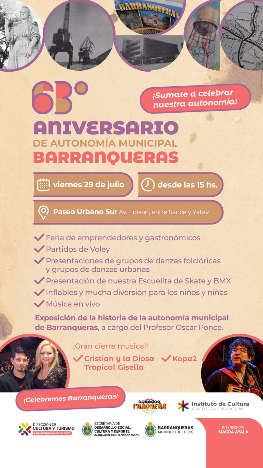 Barranqueras festeja su 63° Aniversario de Autonomía Municipal