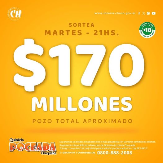 A cruzar los dedos: La Poceada “récord” sortea hoy 170 millones de pesos