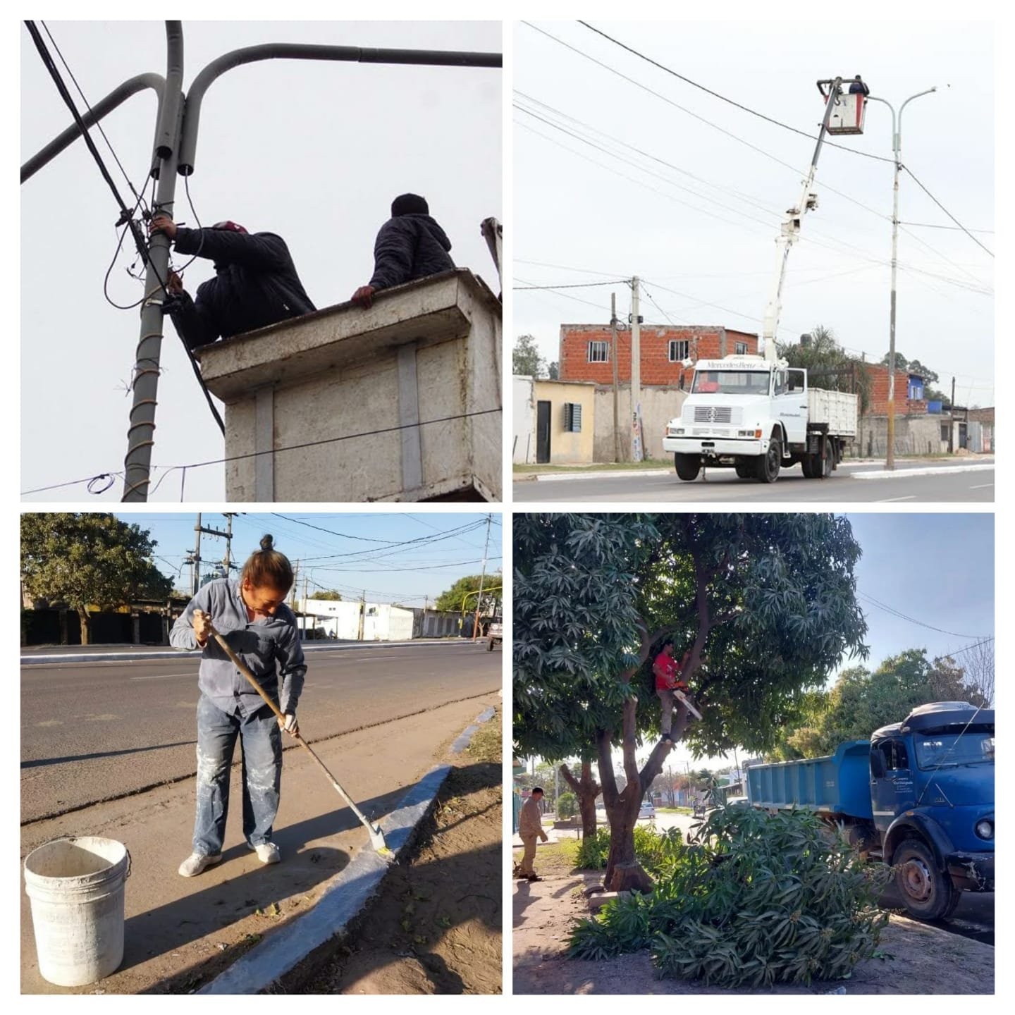 Barranqueras: la Municipalidad realiza operativos de limpieza y manteamiento de alumbrado público