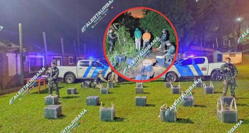 Prefectura Naval Argentina secuestró más de 380 kilos de marihuana en misiones y detuvo a dos hommbres