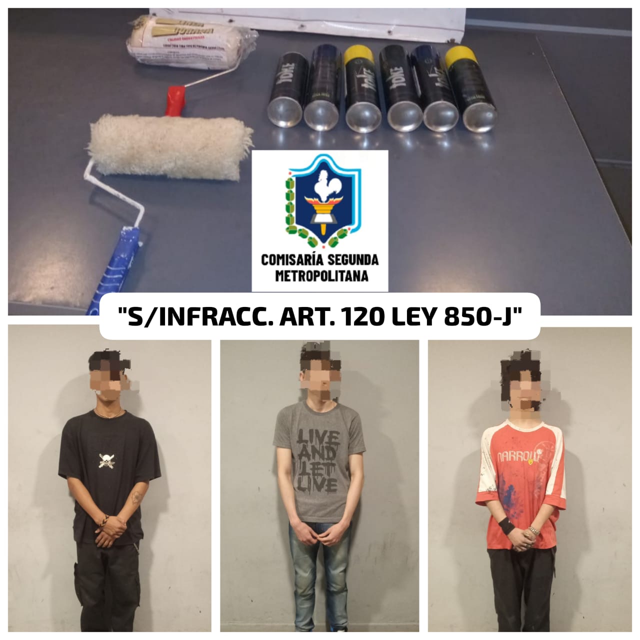 Demoraron a tres jóvenes que estaban haciendo pintadas en el microcentro de Resistencia