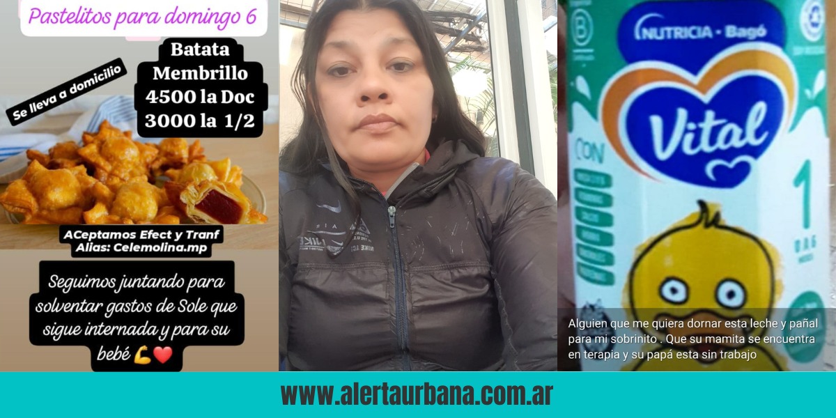 Venden pastelitos para comprar leche y pañales a un recién nacido con su madre internada