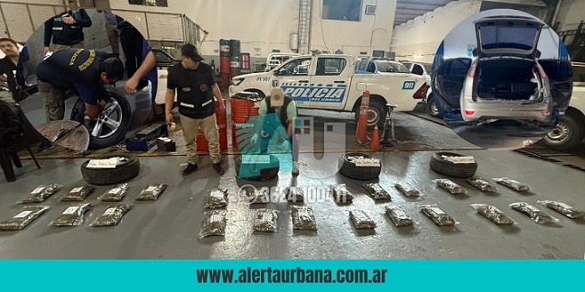 Nuevo hallazgo de marihuana: transportaban más de 26 kilos escondidos en las ruedas del auto