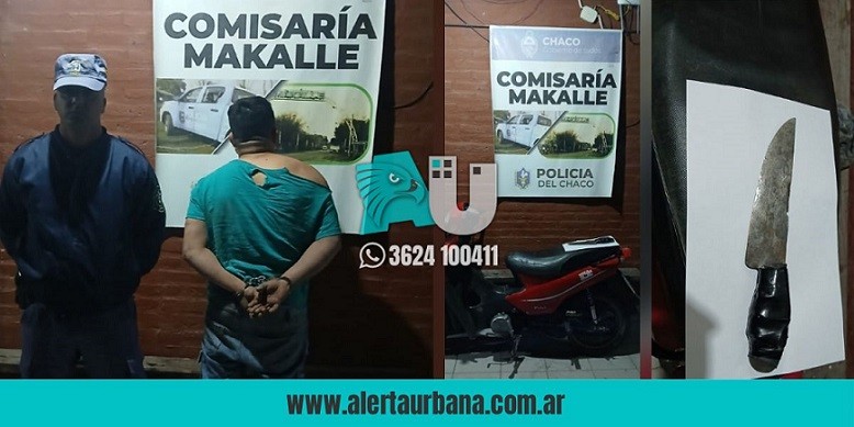 Makallé: Intentó huir de un control en moto y descubrieron que llevaba un arma blanca