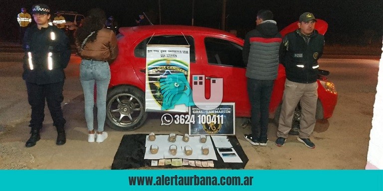 Detuvieron a una pareja con más de dos kilos de marihuana