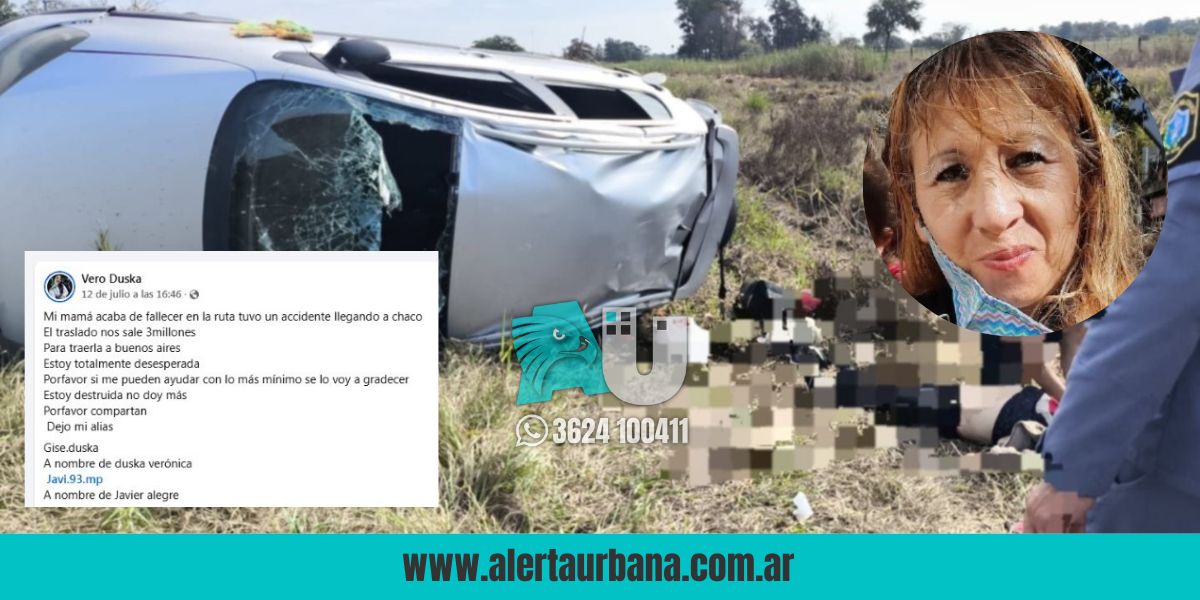 La víctima del vuelco en la ruta 16 es una mujer de La Plata y sus familiares debieron hacer una colecta para repatriar el cuerpo