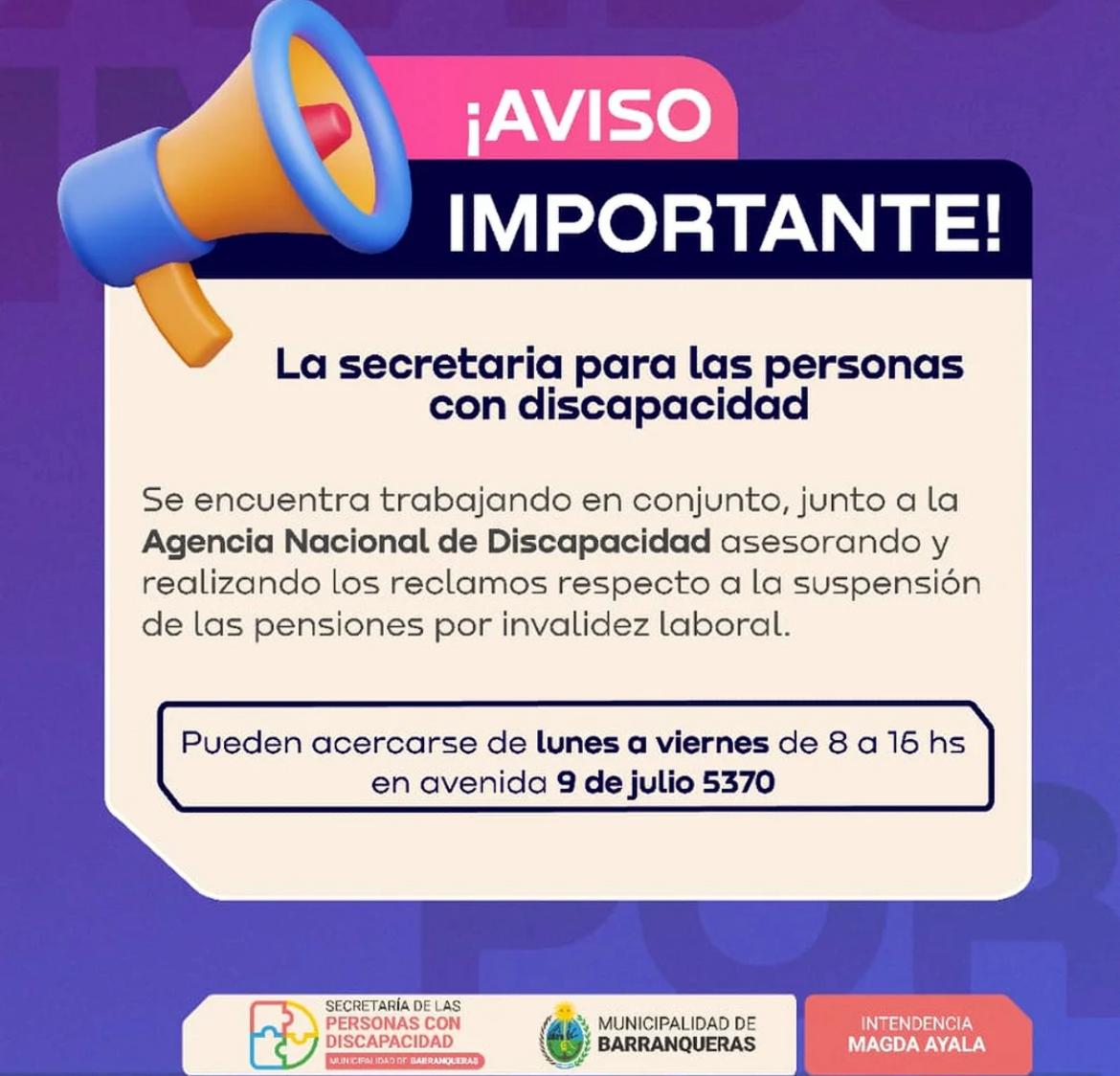 La Secretaría del Municipio de Barranqueras trabaja asesorando a las personas con discapacidad 