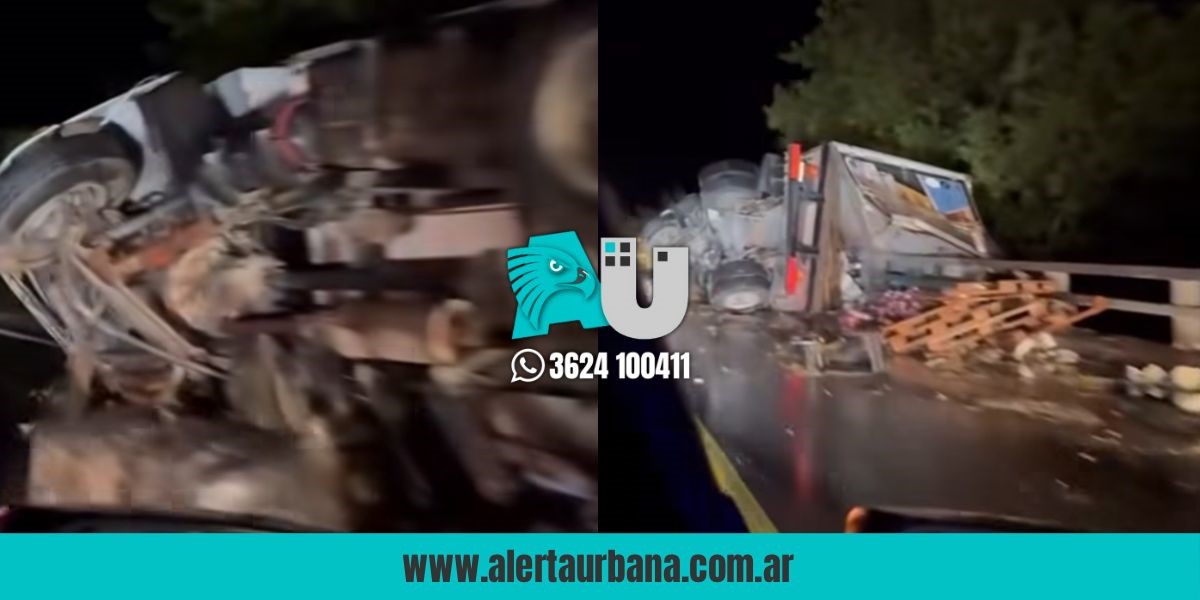 Formosa: espectacular vuelco de un camión que llevaba hamburguesas