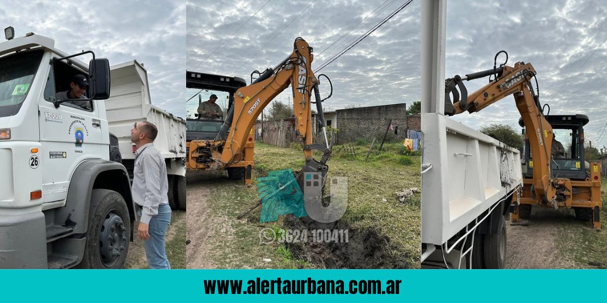 El municipio de Presidencia de la Plaza completó obras integrales para mejorar el escurrimiento en la zona sur 