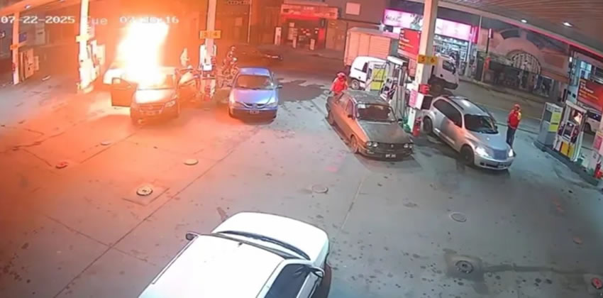 Explosión y fuego en una estación de servicio: playero héroe evitó un desastre