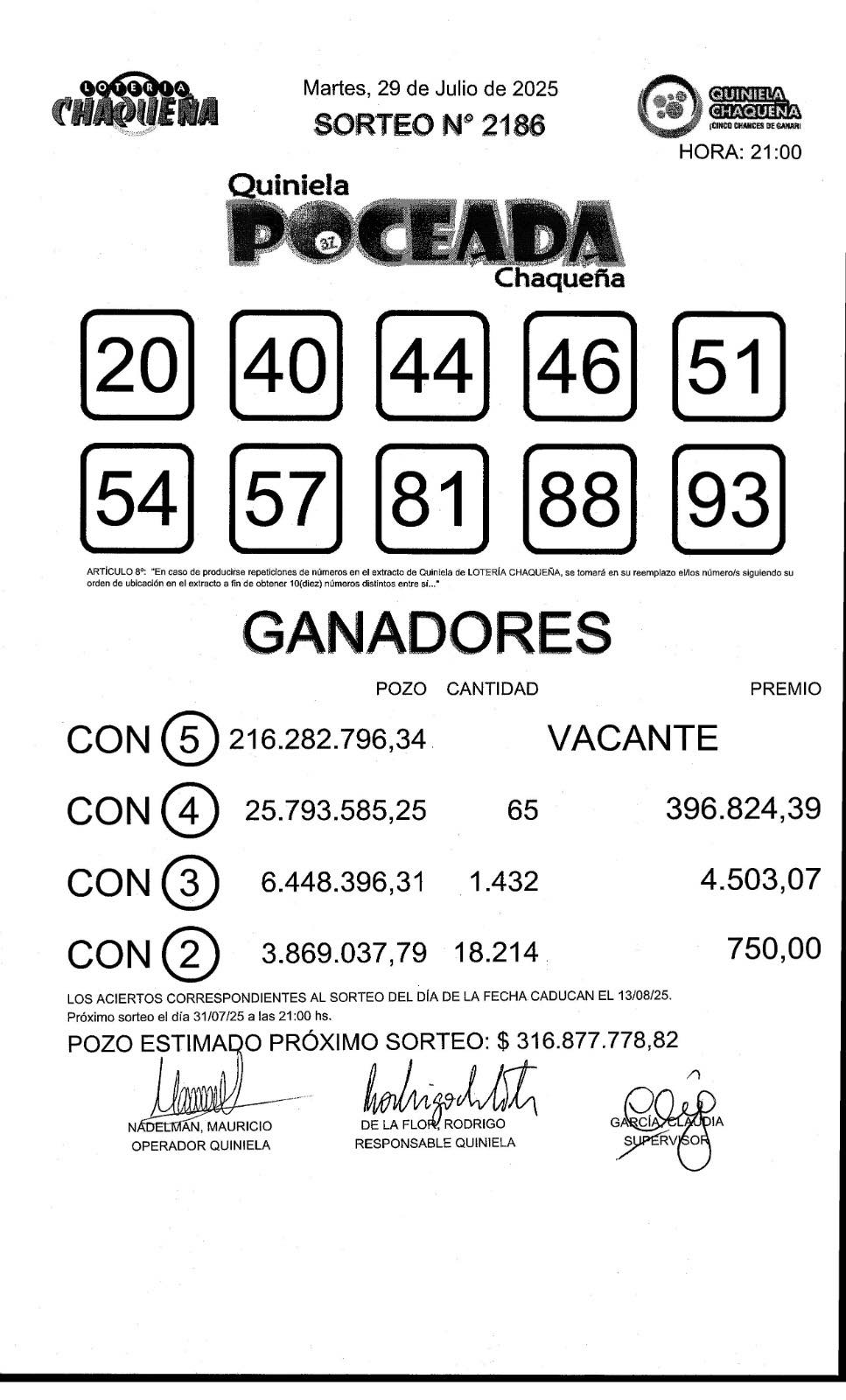 La Poceada se agranda y sorteará $ 316 millones el jueves