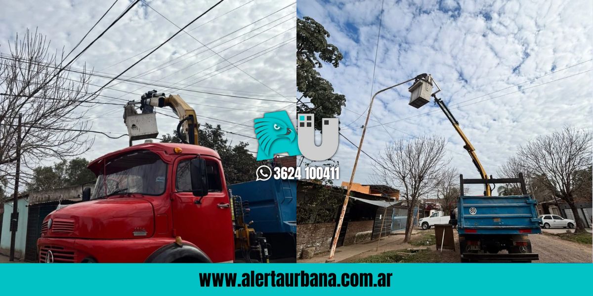 El municipio de Barranqueras mejora el alumbrado público en distintos barrios