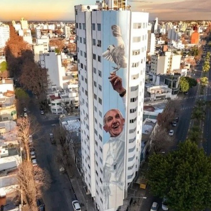 Argentina inauguró el mural más grande del mundo dedicado al papa Francisco
