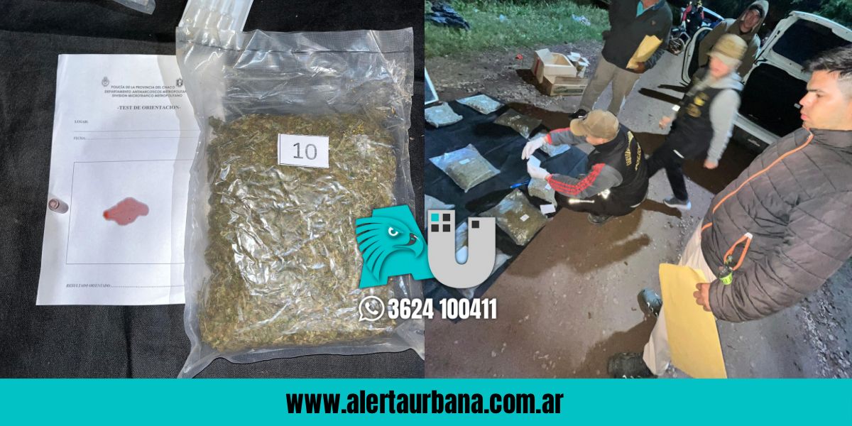 Fontana: tres detenidos y secuestro 11 de kilos de marihuana en un auto 