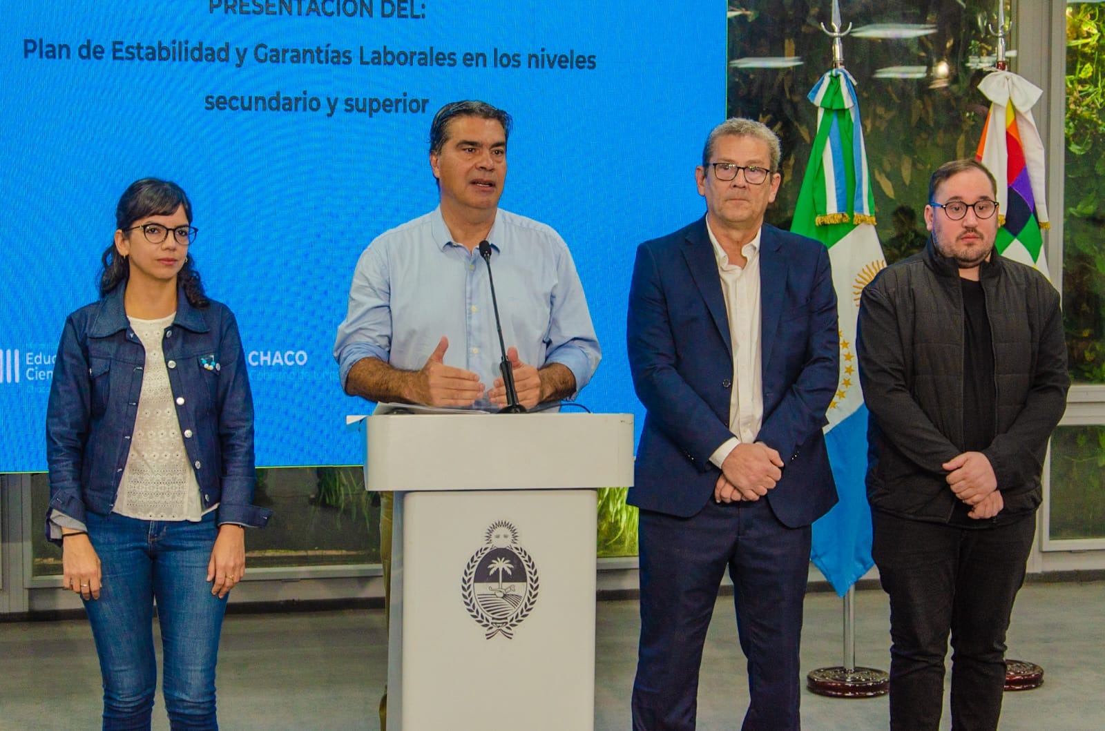 Chaco: El Programa de estabilidad y garantía laboral en los niveles secundario y superior fue presentado por el gobernador Jorge Capitanich