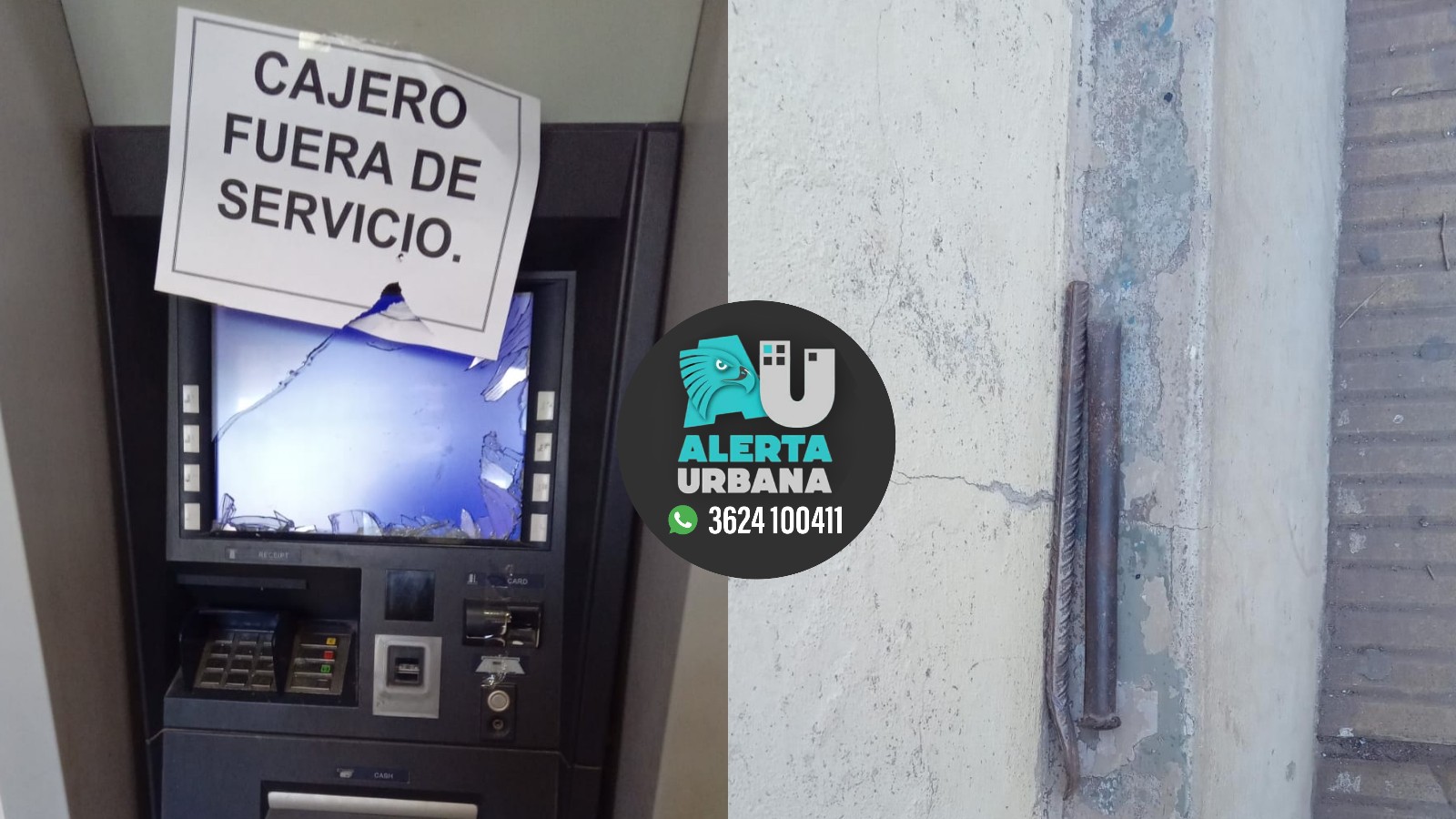 Sáenz Peña-Vandalismo : una joven destrozó a golpes un cajero automático del Banco Nación 