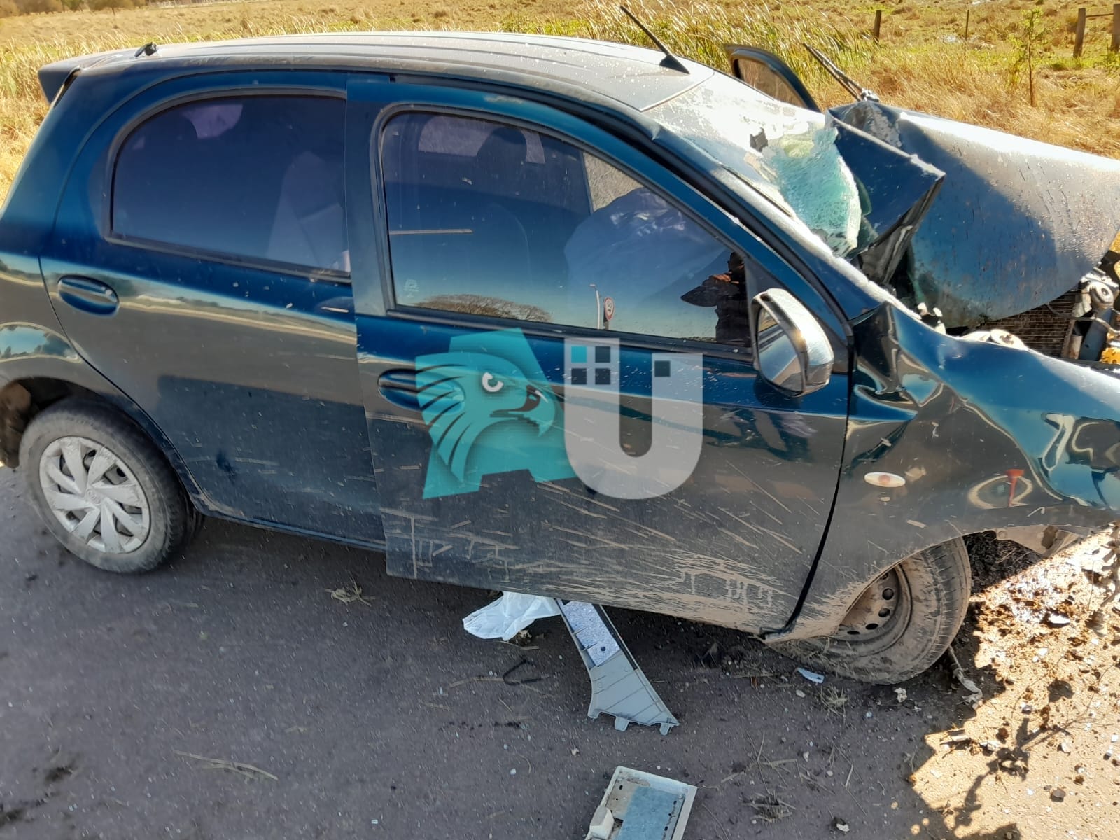 Malkallé: perdió el control de su auto y chocó una jirafa de luz